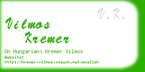 vilmos kremer business card